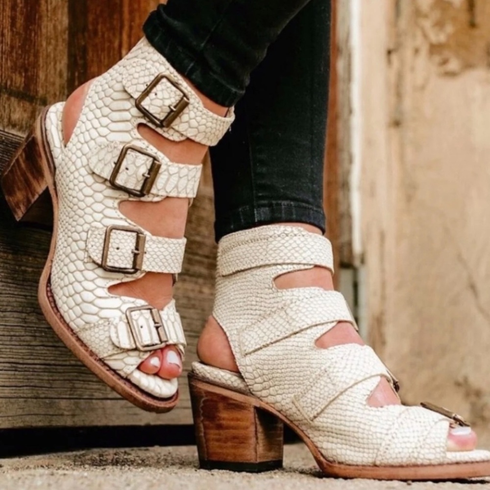 Freebird by Steven Cream Textured Heels